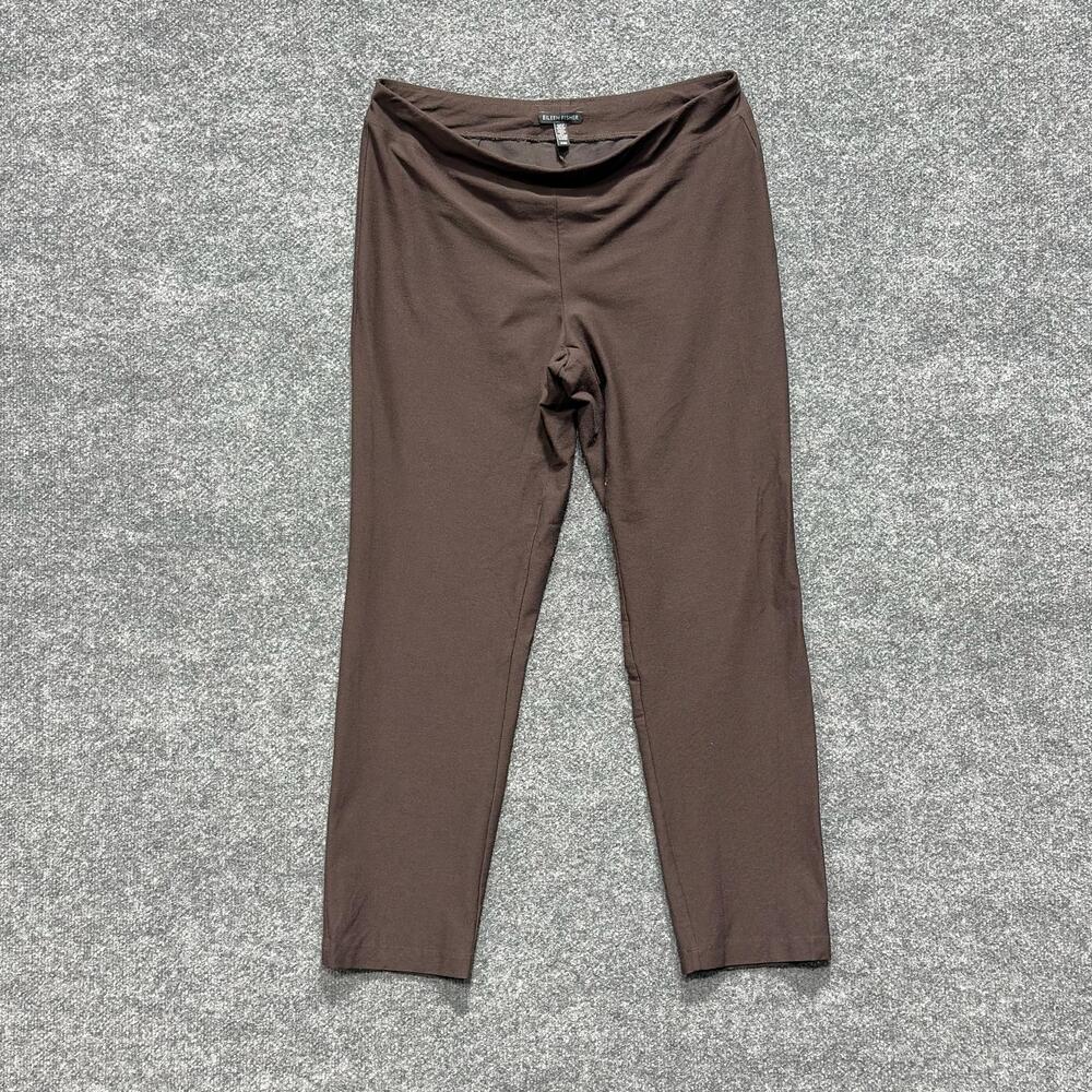 Eileen Fisher Leggings Womens Medium Brown High Rise Ankle Pull On Stretch Pants
